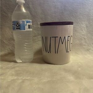 Rae Dunn Nutmeg Jar with Purple Lid